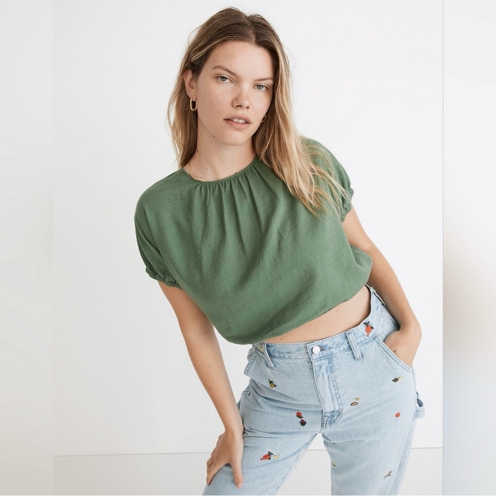 NWT Madewell Linen Bubble Top